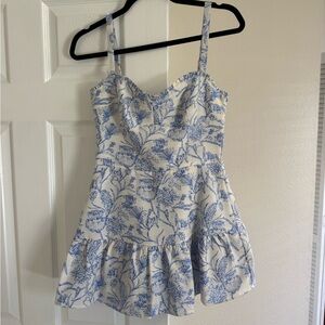 Amanda Uprichard White and Blue Floral Sundress